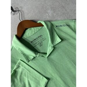 Municipal Sport Cross Tech Polo Shirt Mens Large Green Stretch Performance Golf